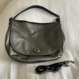 COACH Pebbled Leather Turnlock Hobo Bag